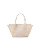 Sac à main en cuir Amalfi crème - 38x12x19 cm