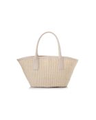 Sac à main en cuir Amalfi crème - 38x12x19 cm