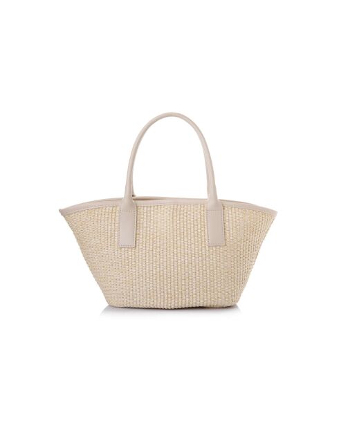 Sac à main en cuir Amalfi crème - 38x12x19 cm