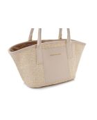 Sac à main en cuir Amalfi crème - 38x12x19 cm