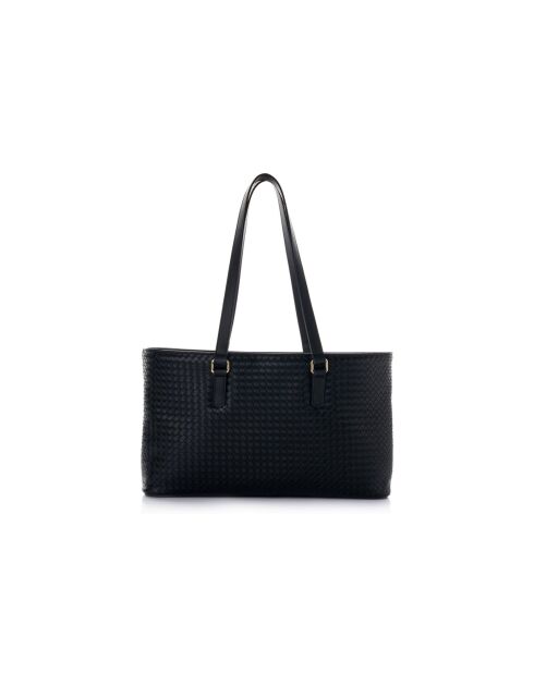 Tote bag en cuir Ragusa noir - 45x10x24 cm