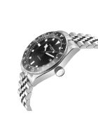 Reloj automático Abisso de acero inoxidable con movimiento Miyota 9075 GMT negro/plateado