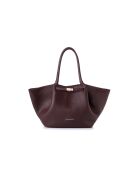 Tote bag en cuir Prato bourgogne - 52x13x27 cm