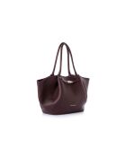 Tote bag en cuir Prato bourgogne - 52x13x27 cm