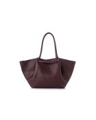 Tote bag en cuir Prato bourgogne - 52x13x27 cm
