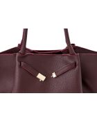 Tote bag en cuir Prato bourgogne - 52x13x27 cm