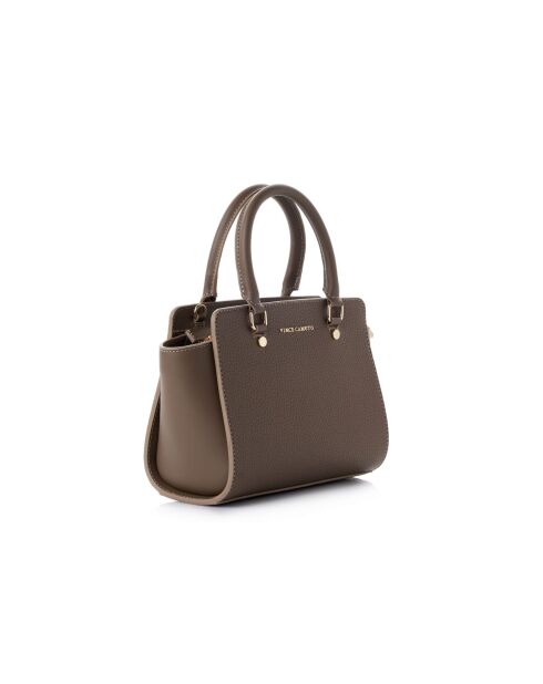 Mini-sac en cuir Andria taupe foncé - 28x11x18 cm