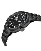 Reloj automático Fortezza de acero inoxidable, movimiento Miyota MD309G negro