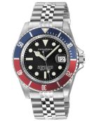 Reloj automático Eterno de acero inoxidable, movimiento automático NH 35 de Japón, negro/plateado
