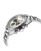 Reloj automático Rallye de acero inoxidable con movimiento VK 63 Quartz chrono negro/blanco/plateado