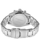 Reloj automático Rallye de acero inoxidable con movimiento VK 63 Quartz chrono negro/blanco/plateado