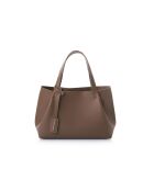 Bolso Monza de piel marrón oscuro - 35x12x20 cm