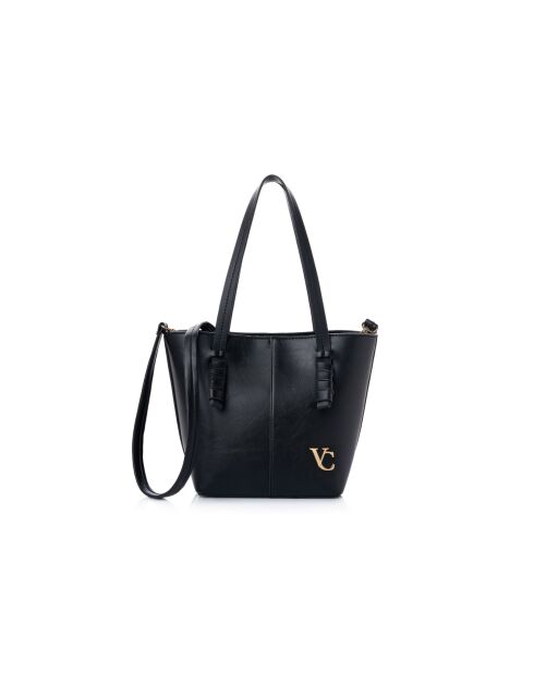 Sac bandoulière en cuir Piedmont noir - 30x14x23 cm