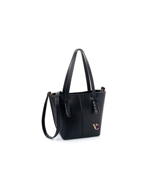 Sac bandoulière en cuir Piedmont noir - 30x14x23 cm