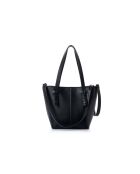 Bolso de hombro Piedmont de piel negra - 30x14x23 cm