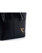 Bolso de hombro Piedmont de piel negra - 30x14x23 cm