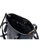 Bolso de hombro Piedmont de piel negra - 30x14x23 cm