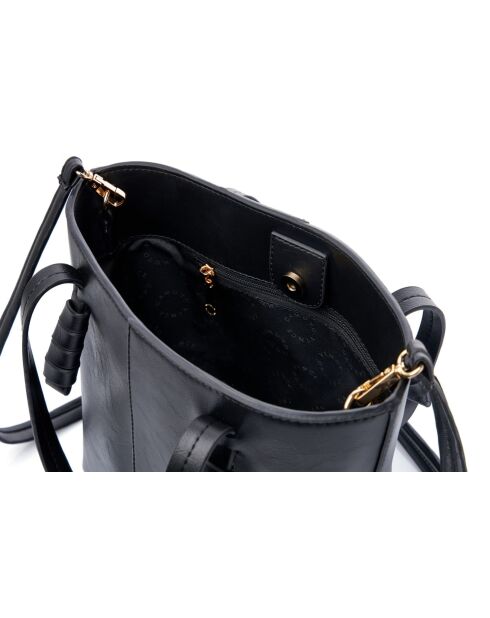 Bolso de hombro Piedmont de piel negra - 30x14x23 cm