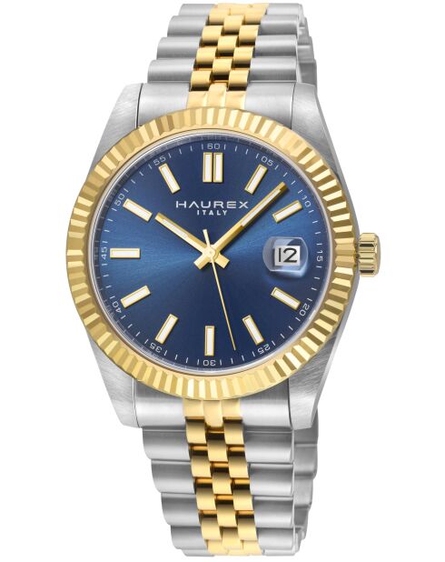 Reloj automático Impero Miyota 8215 de acero inoxidable con movimiento azul/plata/dorado