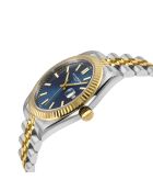 Reloj automático Impero Miyota 8215 de acero inoxidable con movimiento azul/plata/dorado