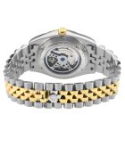 Reloj automático Impero Miyota 8215 de acero inoxidable con movimiento azul/plata/dorado