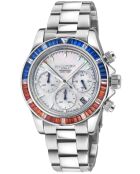 Reloj automático Acrobaleno de acero inoxidable con movimiento VK 63 Quartz chrono blanco/plateado
