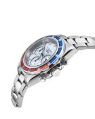 Reloj automático Acrobaleno de acero inoxidable con movimiento VK 63 Quartz chrono blanco/plateado