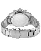 Reloj automático Acrobaleno de acero inoxidable con movimiento VK 63 Quartz chrono blanco/plateado