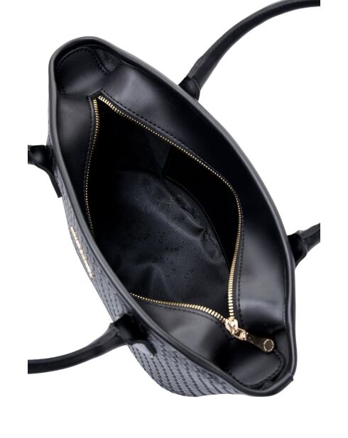 Sac à main en cuir Marsala noir - 36x12x19 cm