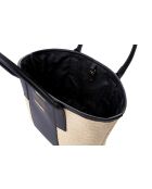 Borsa a mano nera in pelle di Amalfi - 38x12x19 cm