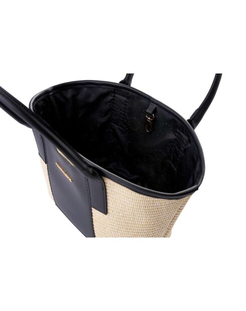 Borsa a mano nera in pelle di Amalfi - 38x12x19 cm
