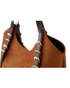 Bolso Cremona de piel ante marrón - 38x15x24 cm