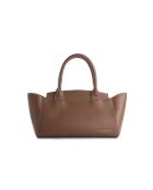 Tote bag en cuir Messina taupe - 33,5x14x15 cm