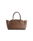 Tote bag en cuir Messina taupe - 33,5x14x15 cm