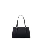 Bandolera Barletta de piel negra - 30x9x19 cm