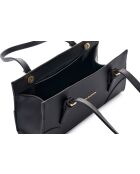 Bandolera Barletta de piel negra - 30x9x19 cm