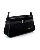 Bandolera Atri de gamuza negra - 25x6,5x14 cm