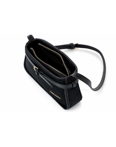 Bandolera Atri de gamuza negra - 25x6,5x14 cm