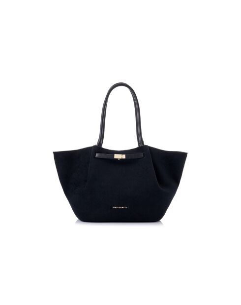 Tote bag en cuir Prato daim suède noir - 52x13x27 cm
