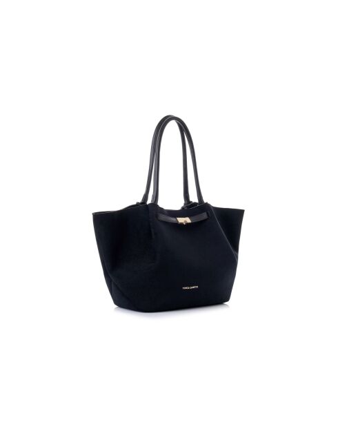 Tote bag en cuir Prato daim suède noir - 52x13x27 cm