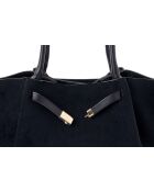 Bolso de piel Prato de gamuza negra - 52x13x27 cm
