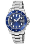 Orologio automatico Barracuda in acciaio inossidabile Movimento automatico Miyota ultra sottile 9015 blu/argento