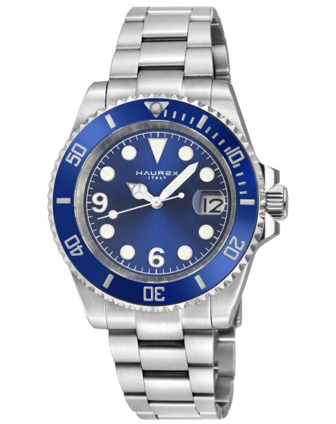 Reloj automático Barracuda de acero inoxidable, movimiento automático Miyota, ultrafino 9015, azul/plateado
