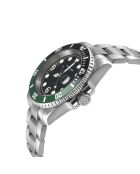 Reloj automático Barracuda de acero inoxidable, movimiento automático Miyota, ultrafino 9015, negro/plateado