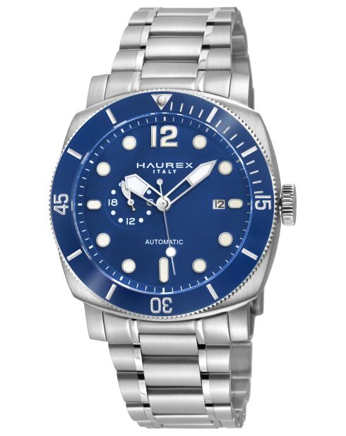 Reloj automático Fortezza Miyota MD309G de acero inoxidable, movimiento azul/plateado