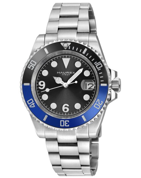 Reloj automático Barracuda de acero inoxidable, movimiento automático Miyota, ultrafino 9015, negro/plateado