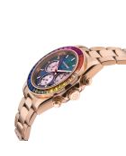 Orologio automatico Acrobaleno in acciaio con movimento VK 63 Crono al quarzo multicolore/oro rosa