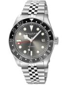 Reloj automático Abisso de acero inoxidable con movimiento Miyota 9075 GMT negro/plateado