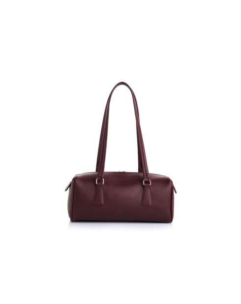 Sac bandoulière en cuir Treviso bourgogne - 30x13x13 cm