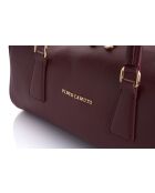 Sac bandoulière en cuir Treviso bourgogne - 30x13x13 cm